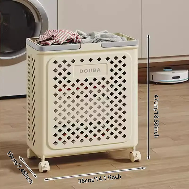 WheelHamper | Opvouwbare wasmand met wieltjes - Hamper met grote capaciteit