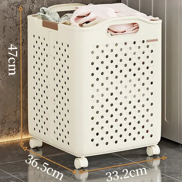WheelHamper | Opvouwbare wasmand met wieltjes - Hamper met grote capaciteit