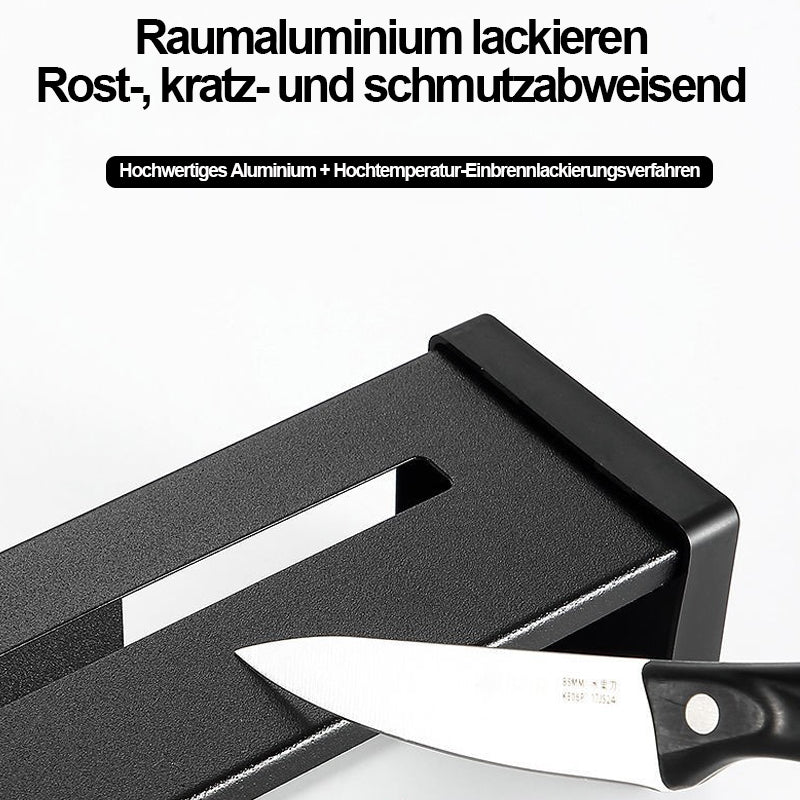 BladeDock | Roestvrijstalen messenhouder voor wandmontage - keukenrek zonder boren met haken