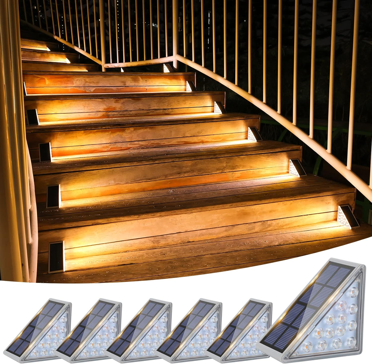 GloSteps | Driehoekige solar trapverlichting voor buiten