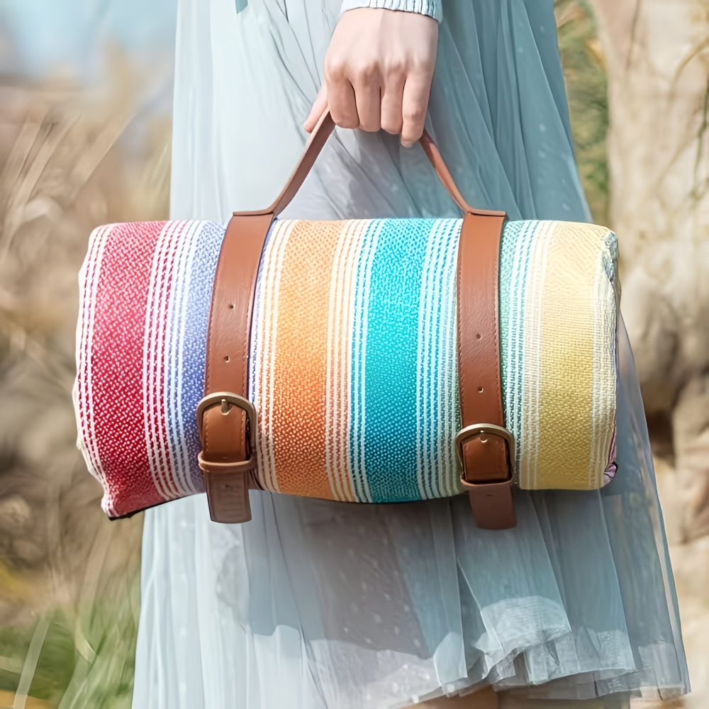CheckiMat | Waterdichte Picknickkleed – Opvouwbaar Outdoor Strandkleed met Draaghendel