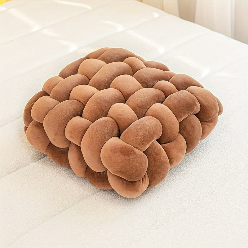 SnuggleKnot | Zacht Pluche Knoop Kussen - Vierkant Decoratief Kussen, Gezellig Sierkussen