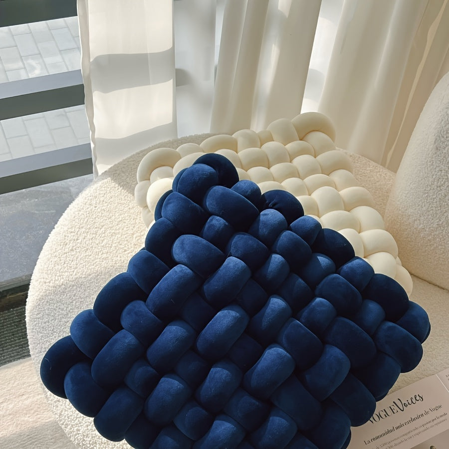 SnuggleKnot | Zacht Pluche Knoop Kussen - Vierkant Decoratief Kussen, Gezellig Sierkussen
