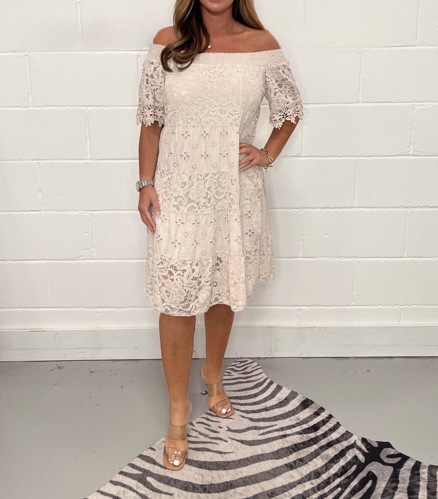 Pina | Midi-jurk met lange mouwen voor dames – Stijlvolle, elegante en casual zomerjurk