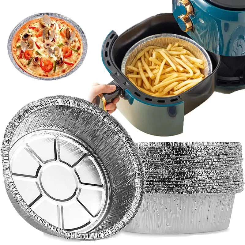 FryLiner | 50st Opnieuw te gebruiken Air Fryer Liners - Non-Stick Aluminiumfolie Bakvellen, Hittebestendig