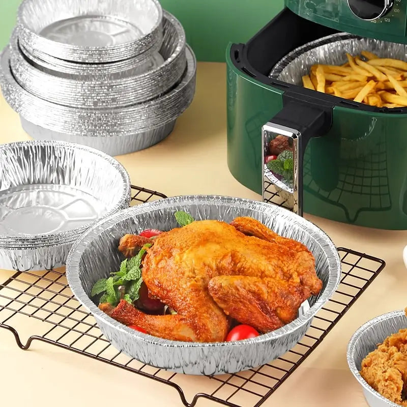 FryLiner | 50st Opnieuw te gebruiken Air Fryer Liners - Non-Stick Aluminiumfolie Bakvellen, Hittebestendig