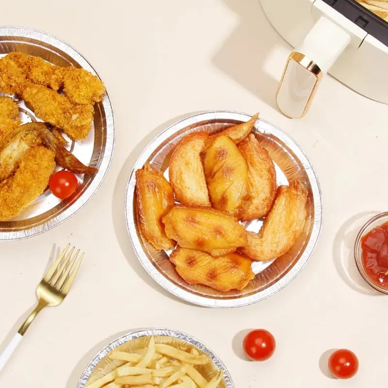 FryLiner | 50st Opnieuw te gebruiken Air Fryer Liners - Non-Stick Aluminiumfolie Bakvellen, Hittebestendig