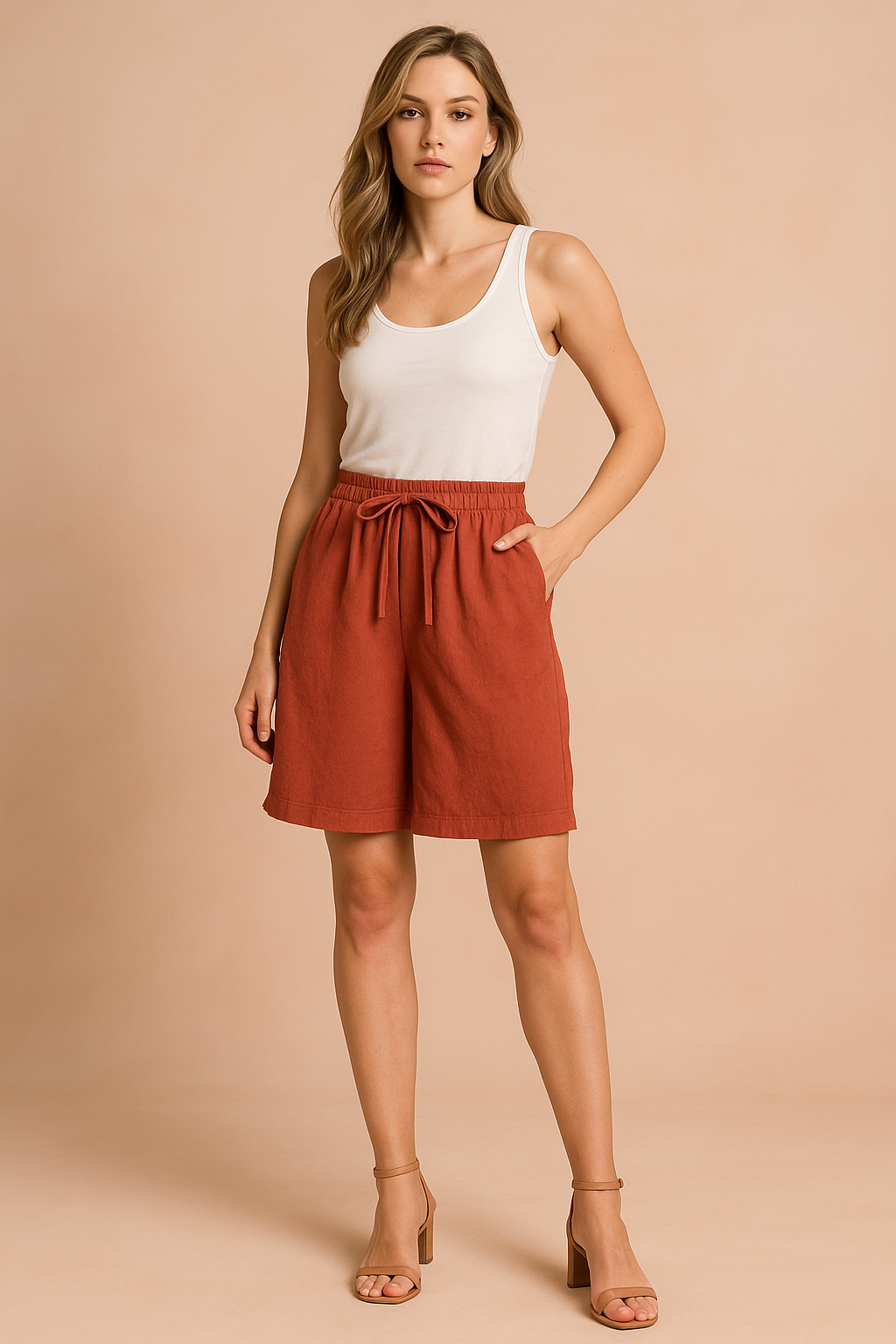 Perlaine | Dames Loszittende Zomerbroekjes – Striksluiting, Lichtgewicht Casual Shorts