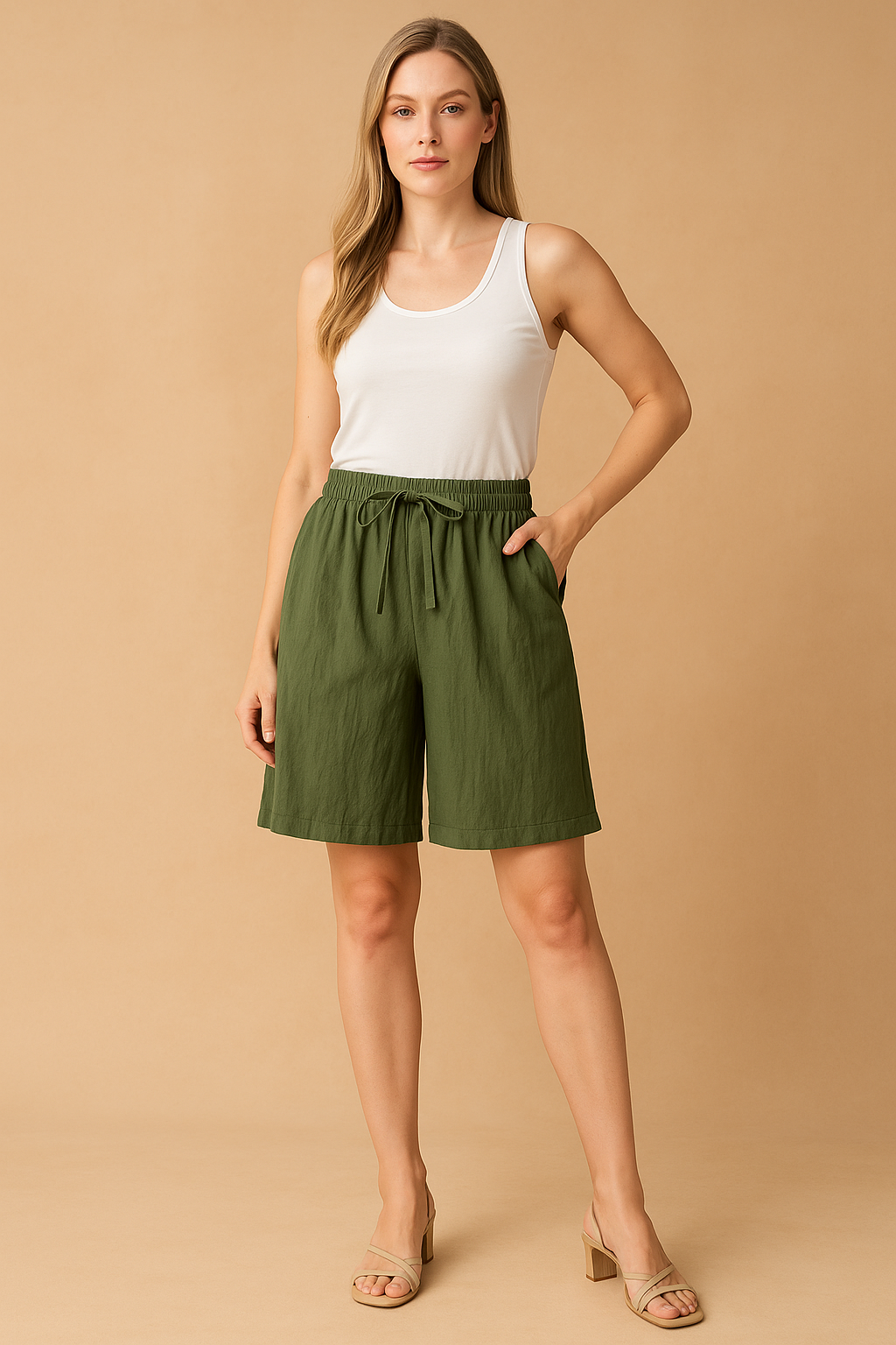 Perlaine | Dames Loszittende Zomerbroekjes – Striksluiting, Lichtgewicht Casual Shorts