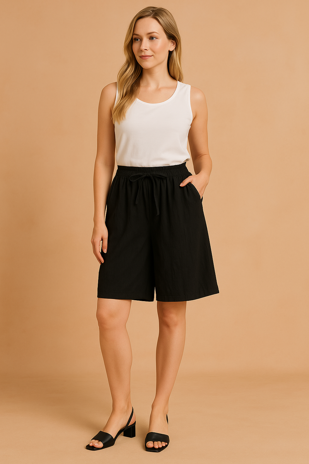 Perlaine | Dames Loszittende Zomerbroekjes – Striksluiting, Lichtgewicht Casual Shorts