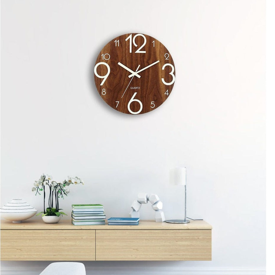 OakClock | Gloed in het donker houten wandklok