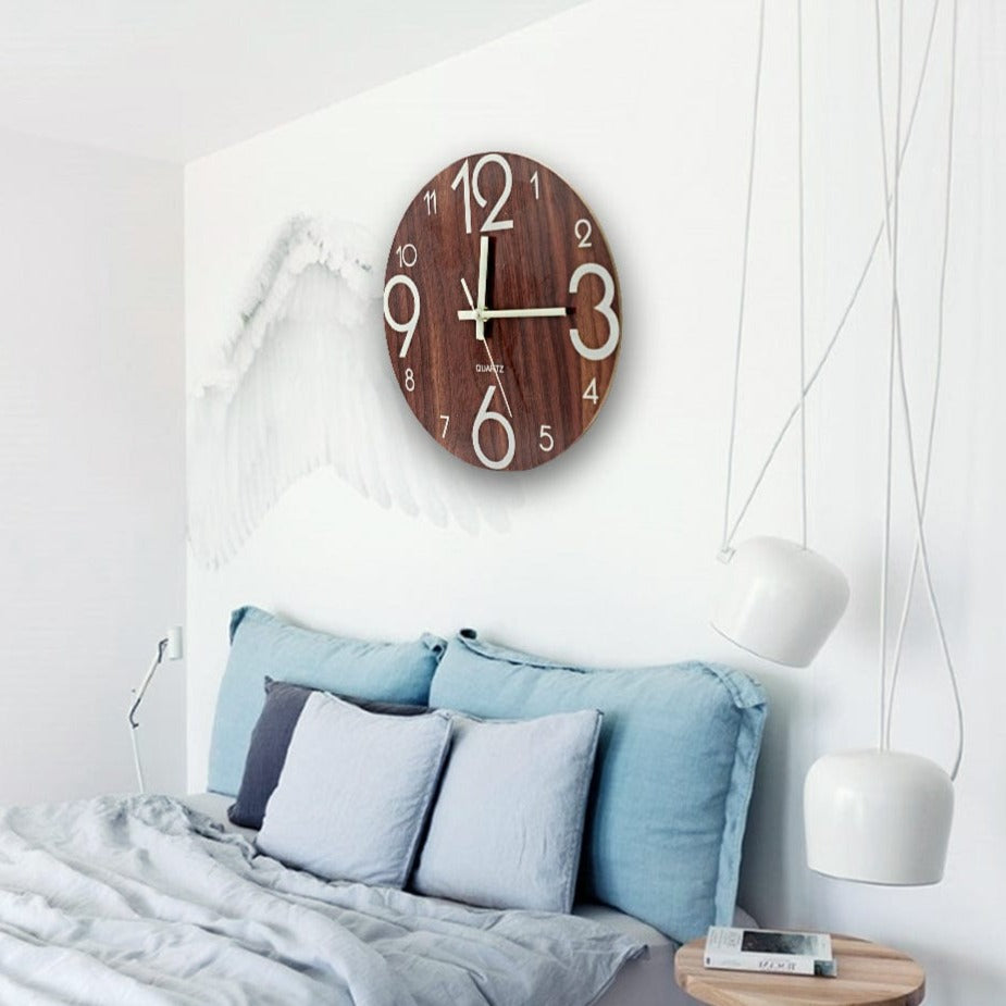 OakClock | Gloed in het donker houten wandklok