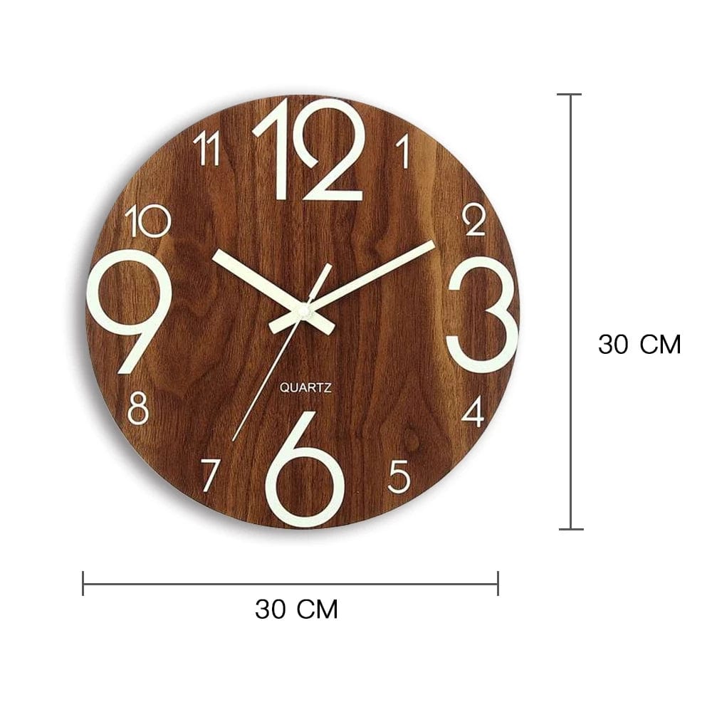 OakClock | Gloed in het donker houten wandklok