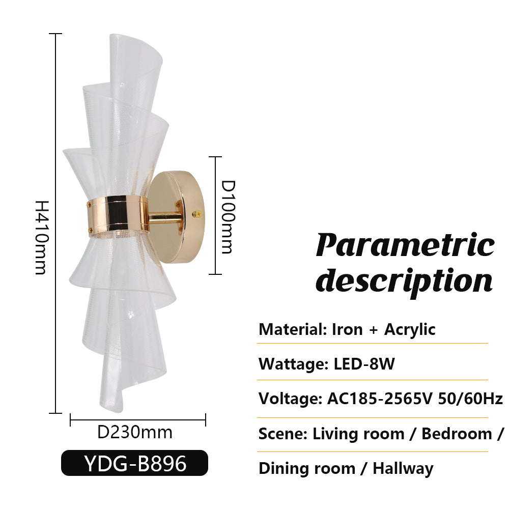 LuxeGlow | Moderne en luxe creatieve acryl LED wandlamp