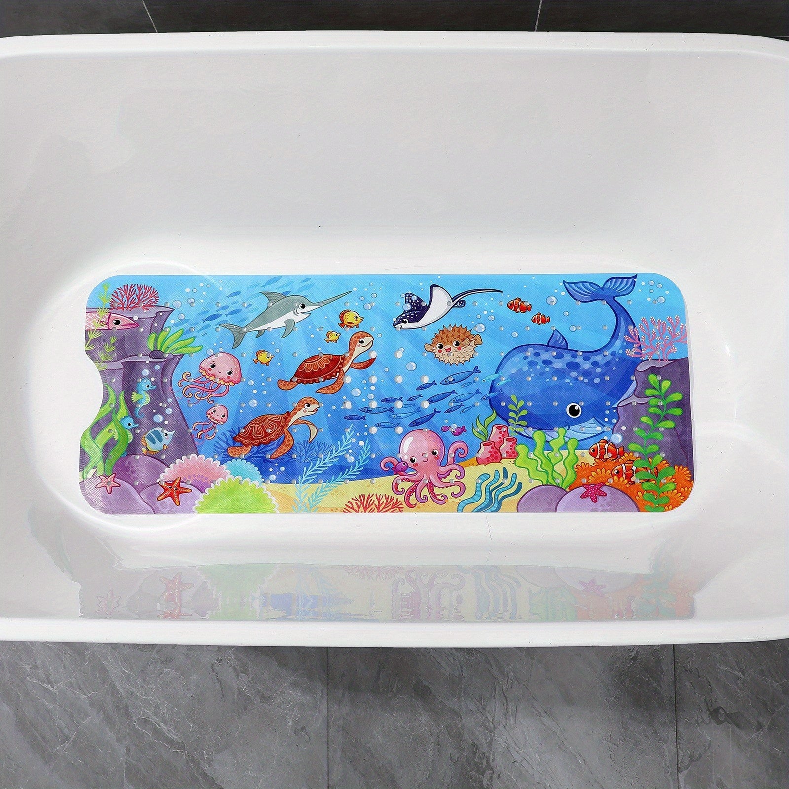 TubPals | Antislip Cartoon Badmat voor Kinderen - PVC Badmat met Zuignappen & Afvoergaten