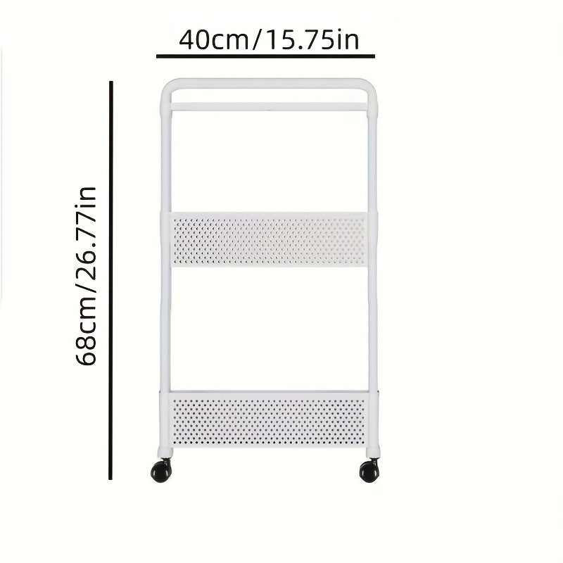SlimRack | 3-Laags Smal Opbergkastje op Wieltjes – Duurzame Plastic Organizer