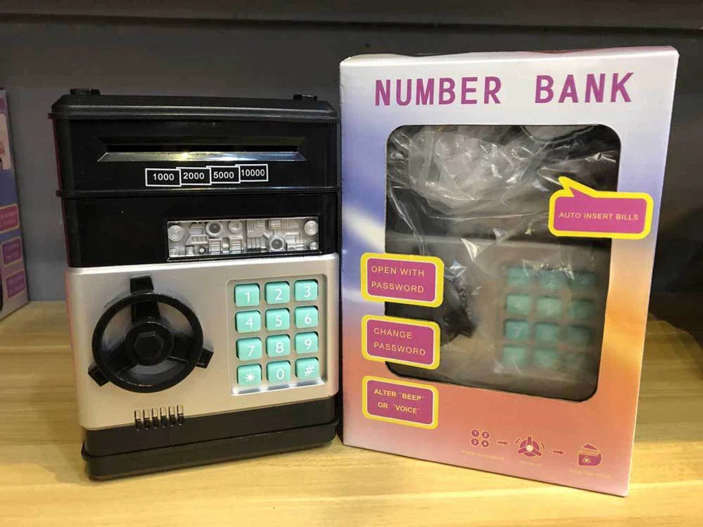 TinyBank | Elektronische mini-geldautomaat spaarpot – digitale geldkluis met wachtwoord