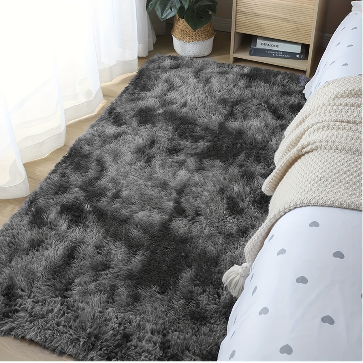 Fuzzify | Zacht Pluche Vloerkleed, Antislip Shaggy Nachtkastdeken, Fuzzy Shag Tapijt voor Slaapkamer, Woonkamer