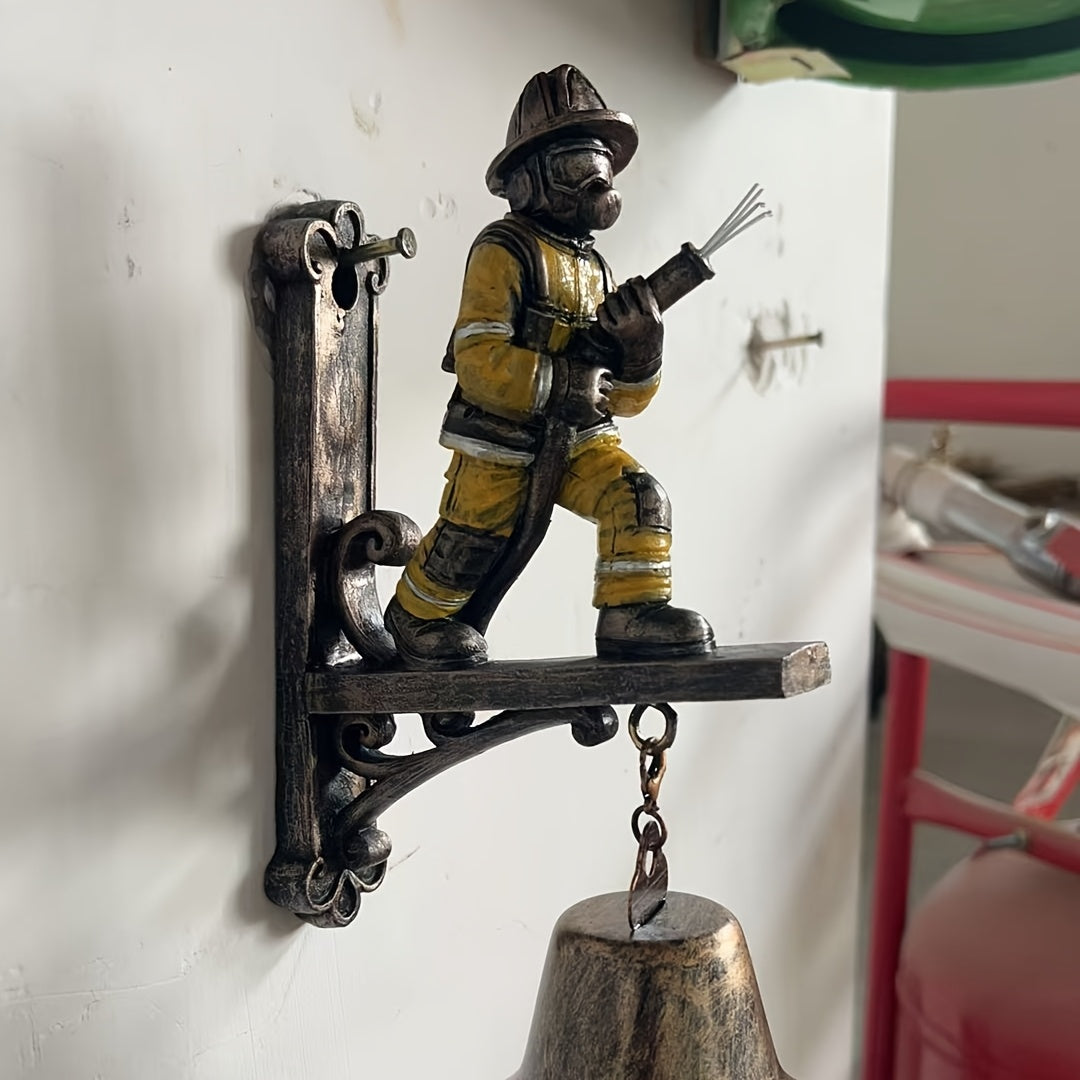BlazeBell | Brandweerman-deurbel met reddingsfiguur en alarmgeluid, stevig kunststof