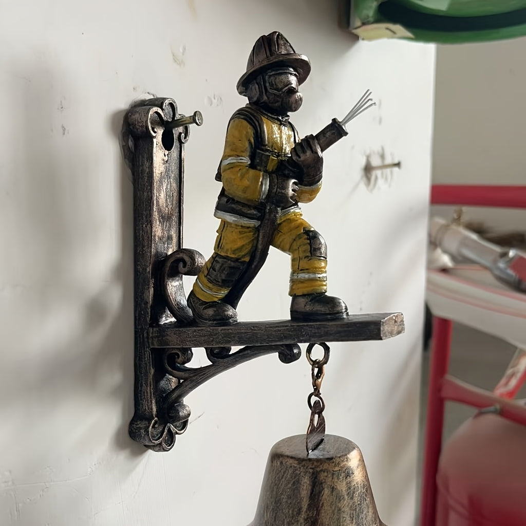 BlazeBell | Brandweerman-deurbel met reddingsfiguur en alarmgeluid, stevig kunststof