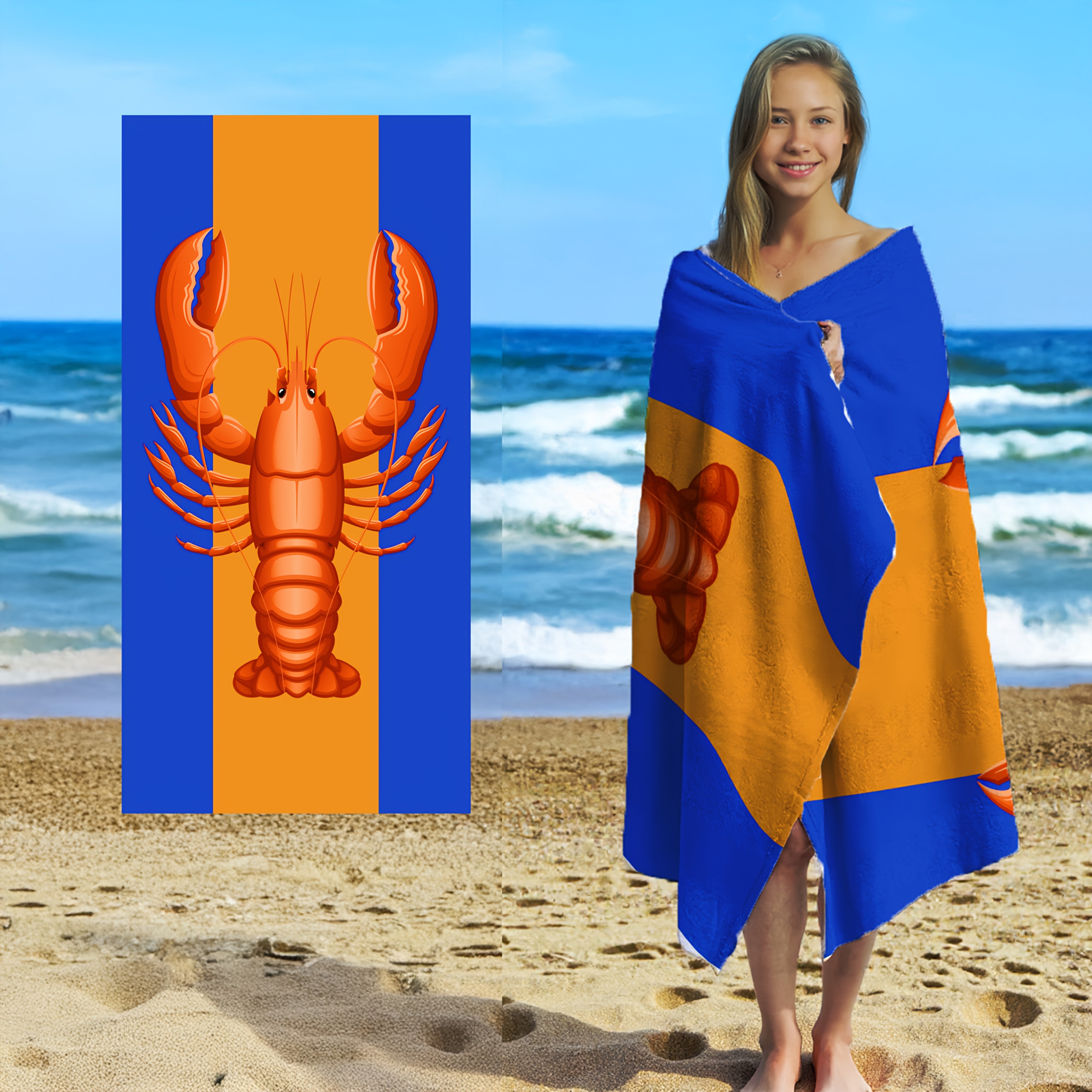 TideWrap | Extra grote strandhanddoek van microvezel - sneldrogend, ultrazacht, gedurfde print