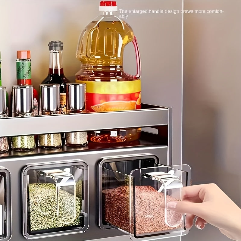 SpiceRack | Grote uittrekbare kruidenrek-organizer – Roestbestendige aluminium kastplank