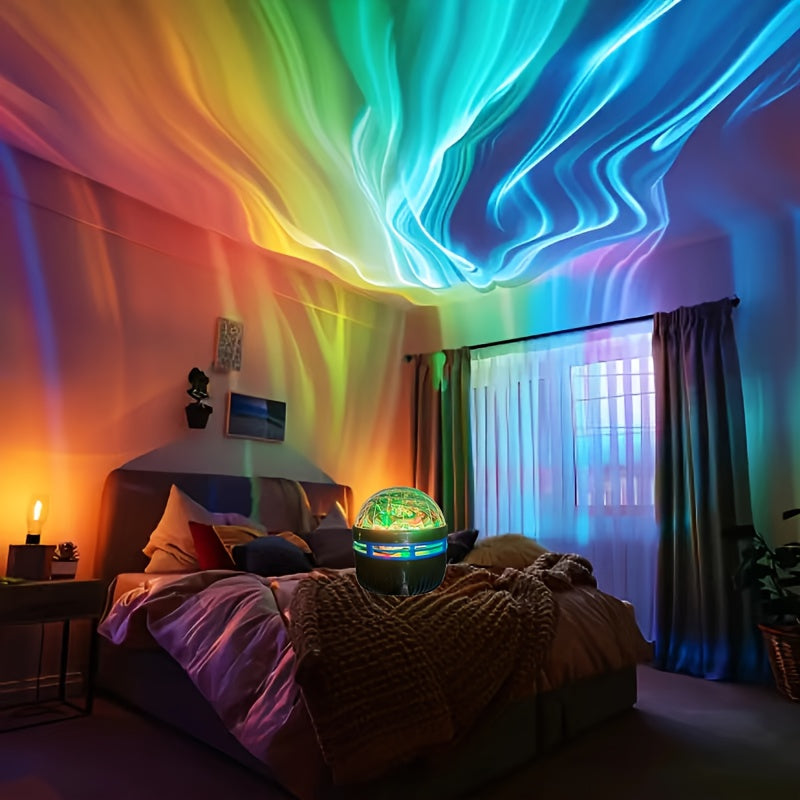 Celestia | Aurora LED Sfeerverlichting RGB Afstandsbediening – Sterrenhemel Projector voor Slaapkamer, Woondecoratie & Ontspanning