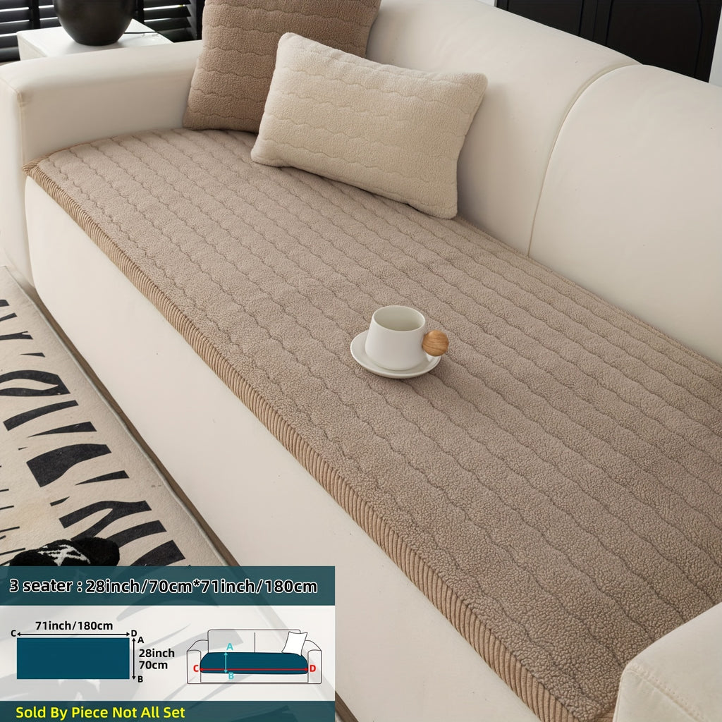 SnugWrap | Slipvaste Sofa Overtrek van Dik Pluche - Machinewasbaar, Huisdiervriendelijke Bankbeschermer voor de Woonkamer