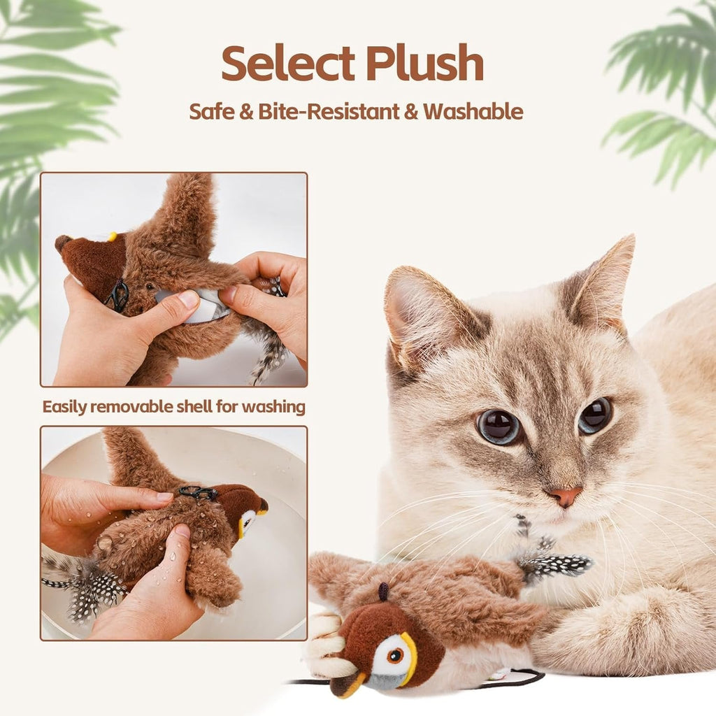 PounceBird | Kattenvogel speelgoed – Boeiend, fladderend, tjilpend speelplezier
