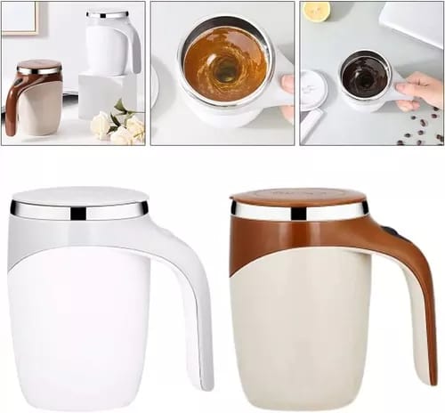 Mugnetic | Zelfroerende mok – Automatische magnetische mengbeker, roestvrijstalen geïsoleerde koffiemok