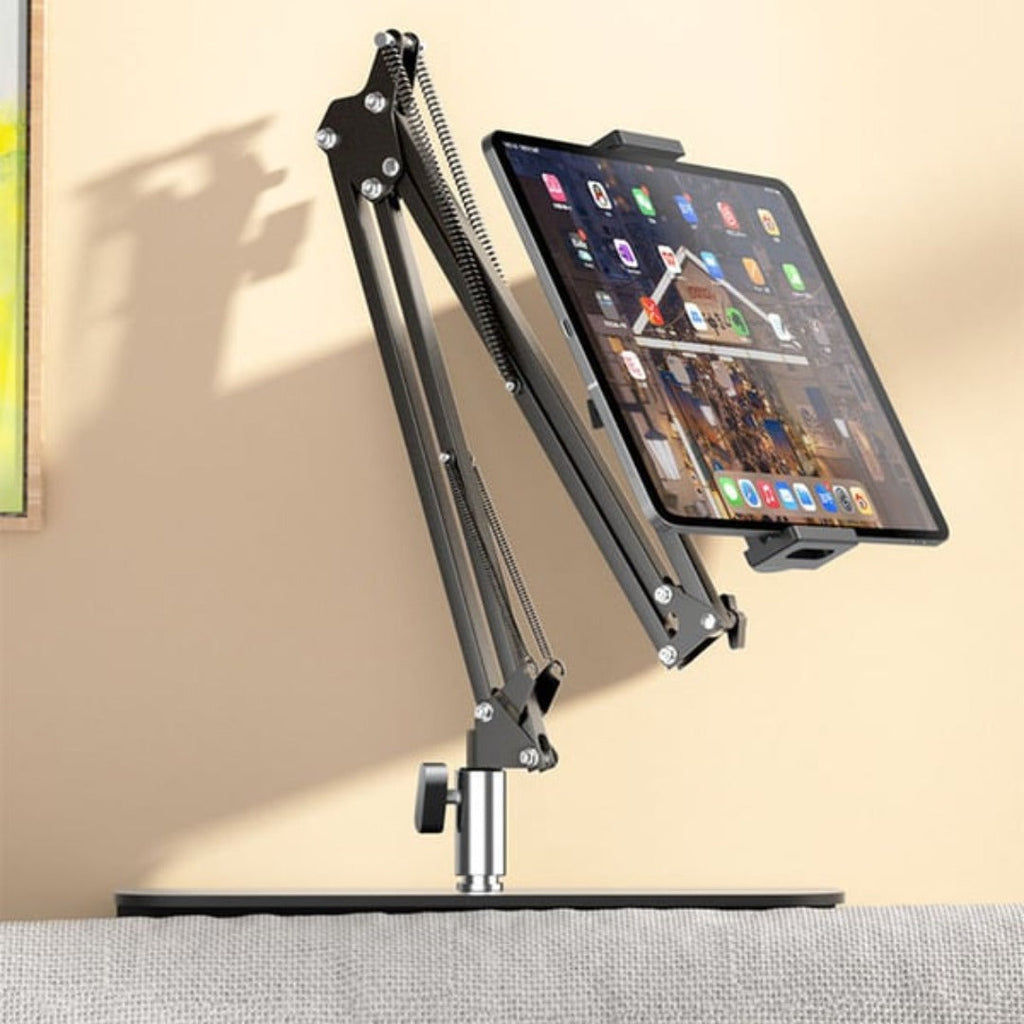 AxisDock | 360° Roterende Apparaat Houder - Verstelbare Handenvrije Mobiel & Tablet Standaard, Bureau & Bedgebruik
