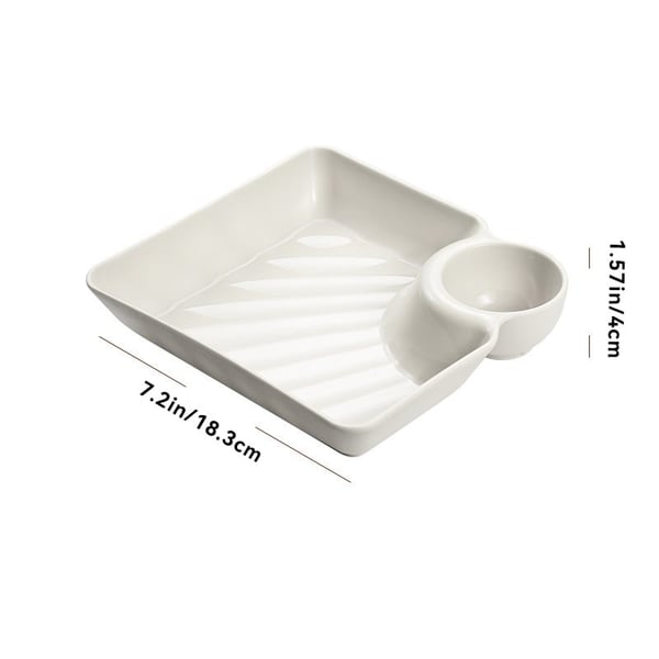 SmartServe | Dipschaal met geïntegreerd sauscompartiment – Serveerschaal voor chips & dip