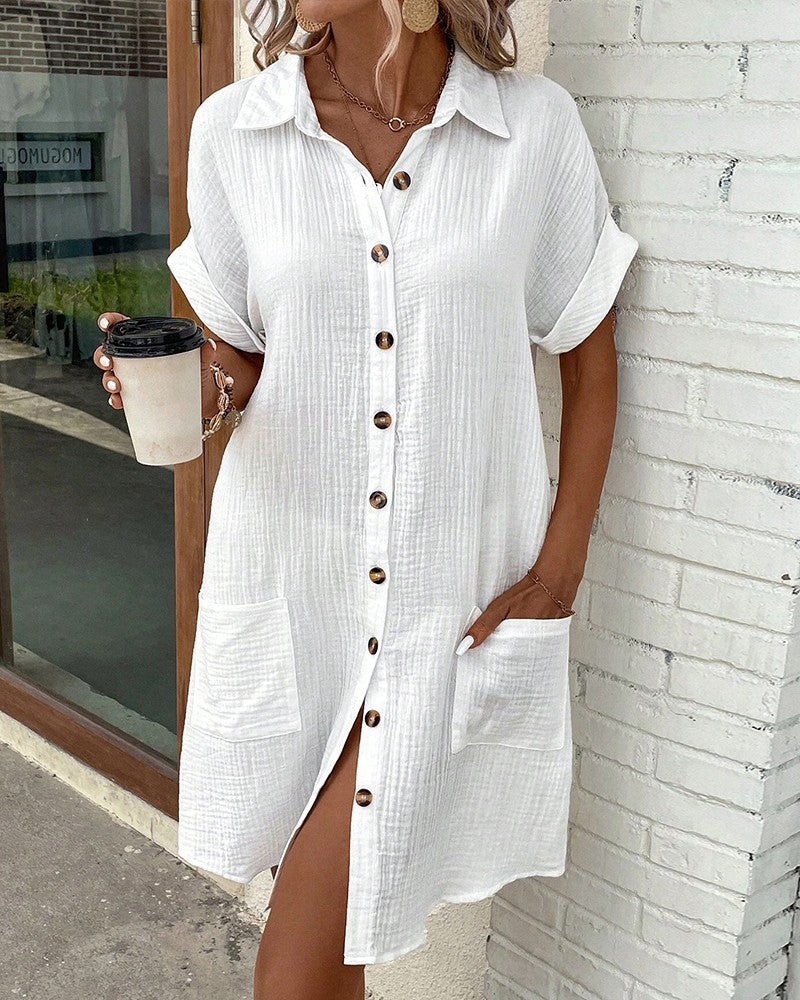 Orian | Zomerjurk voor dames – Lichte jurk met zakken, casual, losse pasvorm