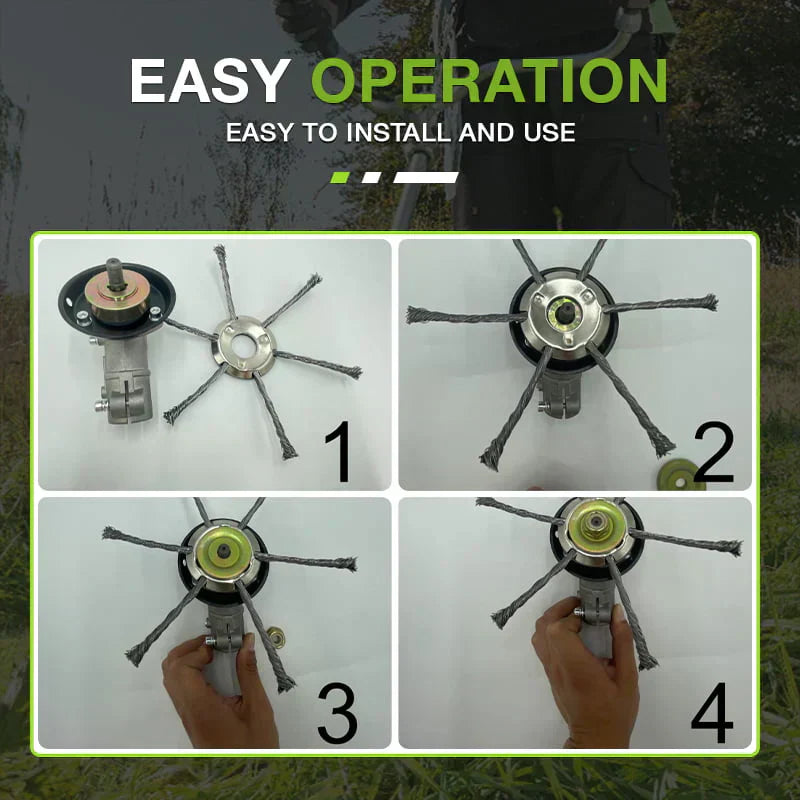 WeedBuster | Stalen draad grastrimmerkop – universele heavy-duty vervangingskop