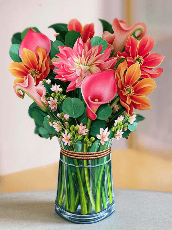 BudBoom | 3D Pop Up Bloemen Wenskaart - Plastic Bloemen Verrassing Cadeaukaart