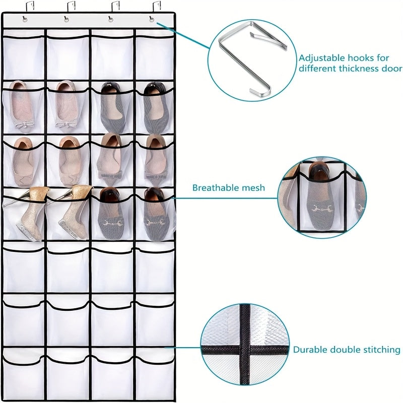 ShoeCaddy | Over-de-Deur Schoen Organizer met 24/35 Grote Gaaspockets – Hangende Schoenenrek