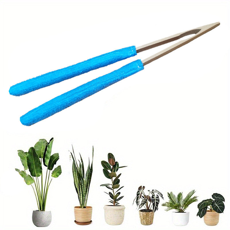 CleanLeaf | Handmatige Bladerenborstel – Microvezel met Zachte Borstels, Houten Handvat voor Thuis