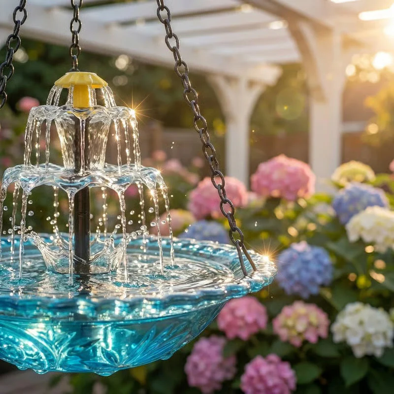 WingBath | Vintage vogelvoeder met waterbad – hangende voederbak voor buiten