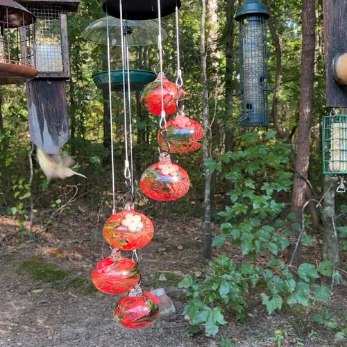 ChimeNectar | Windgong Kolibrie Voeder – Hangende Tuinvogelvoeder met Nectar Dispenser