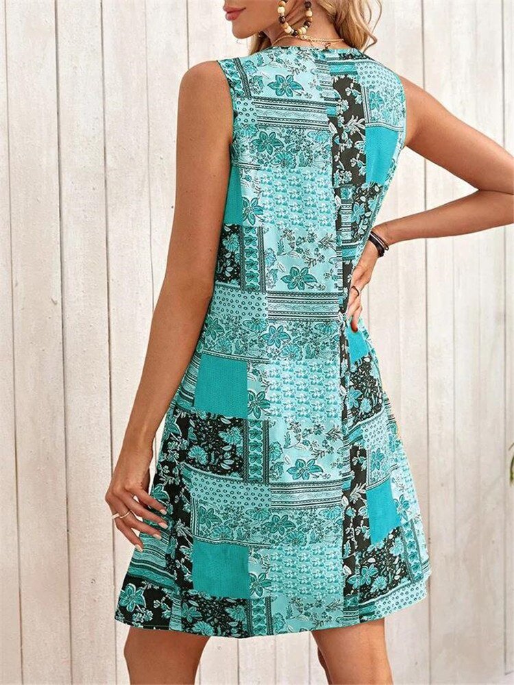 Amelith | Dames Boho Tuniek Jurk – Hippie Chic Losvallende Zomerjurk,