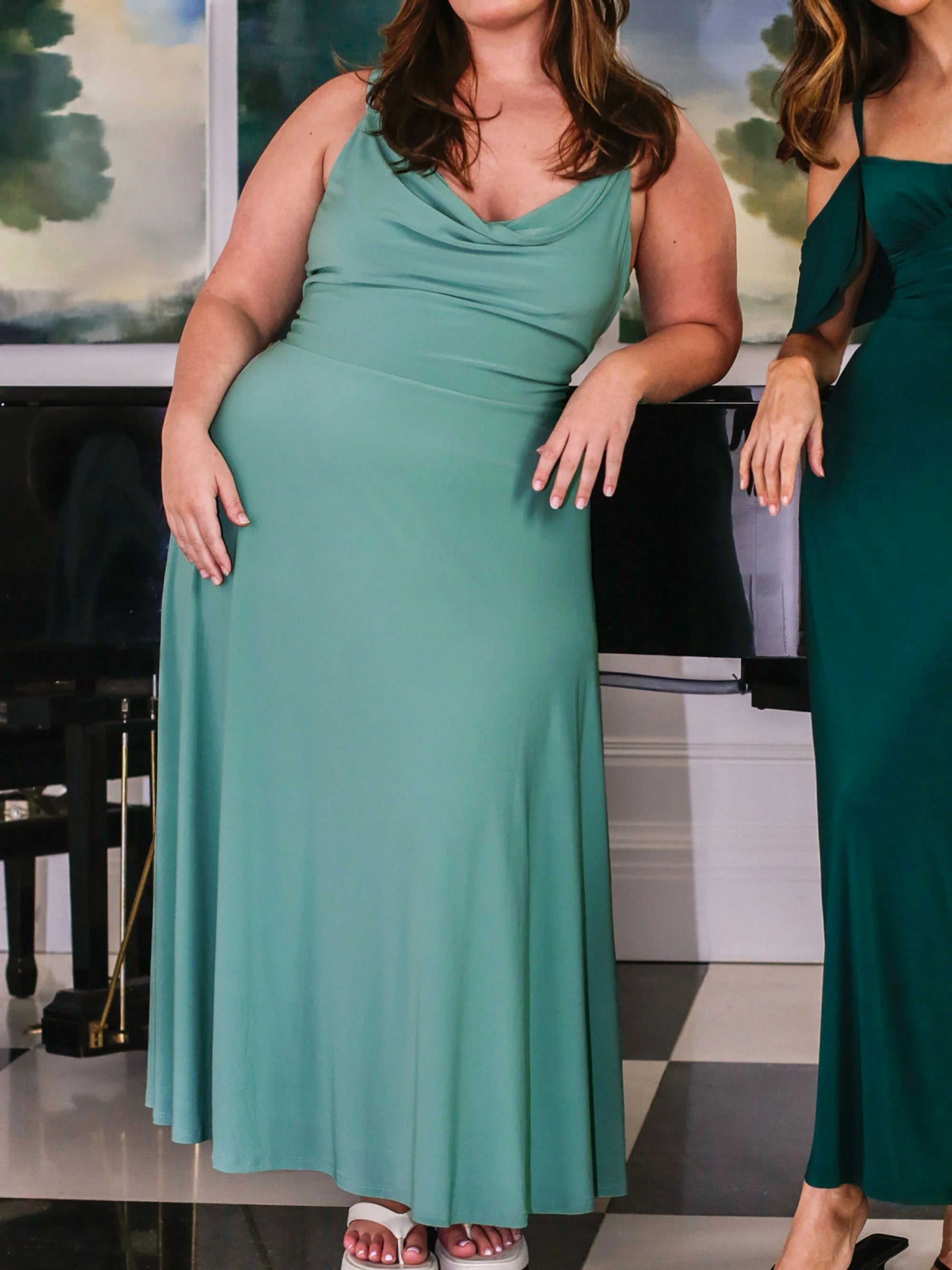 Giselle | Gedrapeerde maxi-jurk voor dames – elegante geplooide bodycon avondjurk