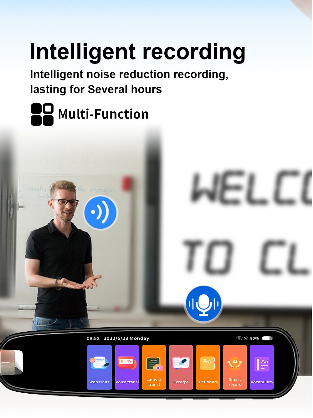 PolyGlide | Slimme zakvertaler – Spreek direct 112 talen