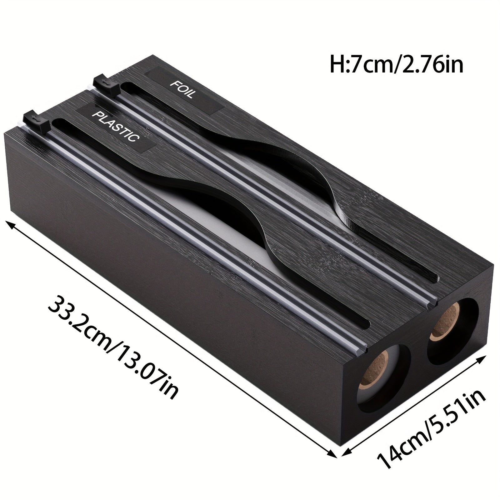 WrapMaster | 2-in-1 Houten Keukenwikkelautomaat met Snijder, Dubbele Gleuf Opbergorganisator voor Keukenlade & Aanrecht