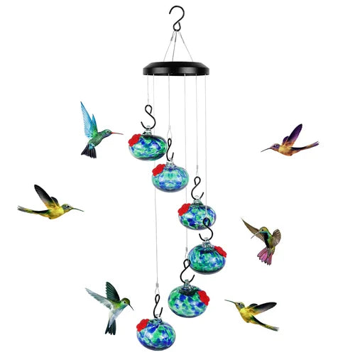 ChimeNectar | Windgong Kolibrie Voeder – Hangende Tuinvogelvoeder met Nectar Dispenser