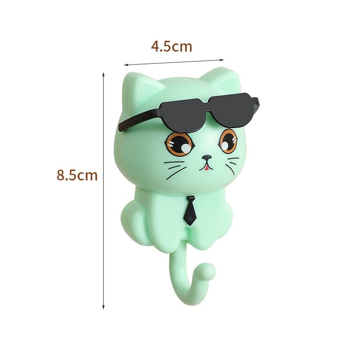 PurrPeek | Grillige Kat Sleutelhanger - Cartoon Glurende Kat Muurhaak voor Sleutels & Accessoires