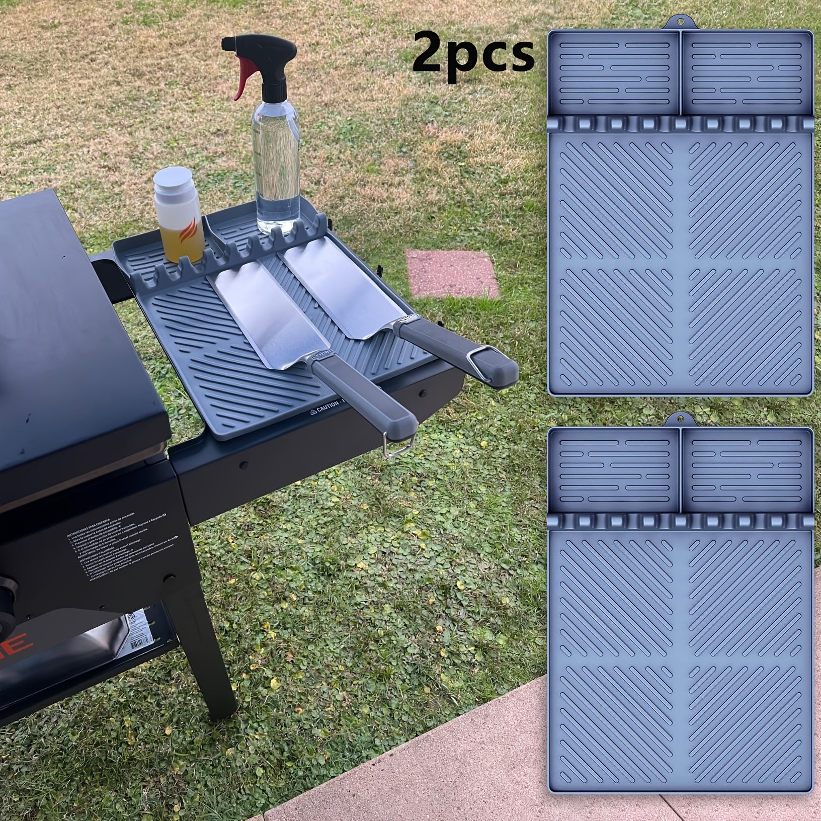 GriddleDock | Siliconen Grillgereedschapsmat voor Blackstone Grill, BBQ Grill Zijplank Mat