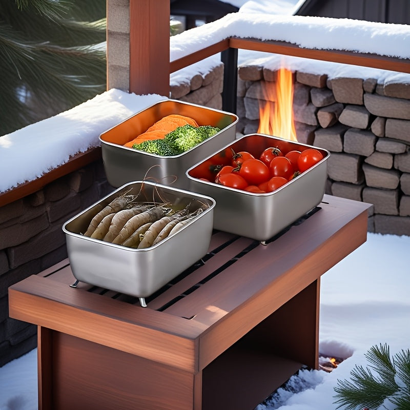 FoodVault | 7 stuks roestvrijstalen voedselbewaarbakjes, lekvrij, stapelbaar, flip-top deksels, BPA-vrij