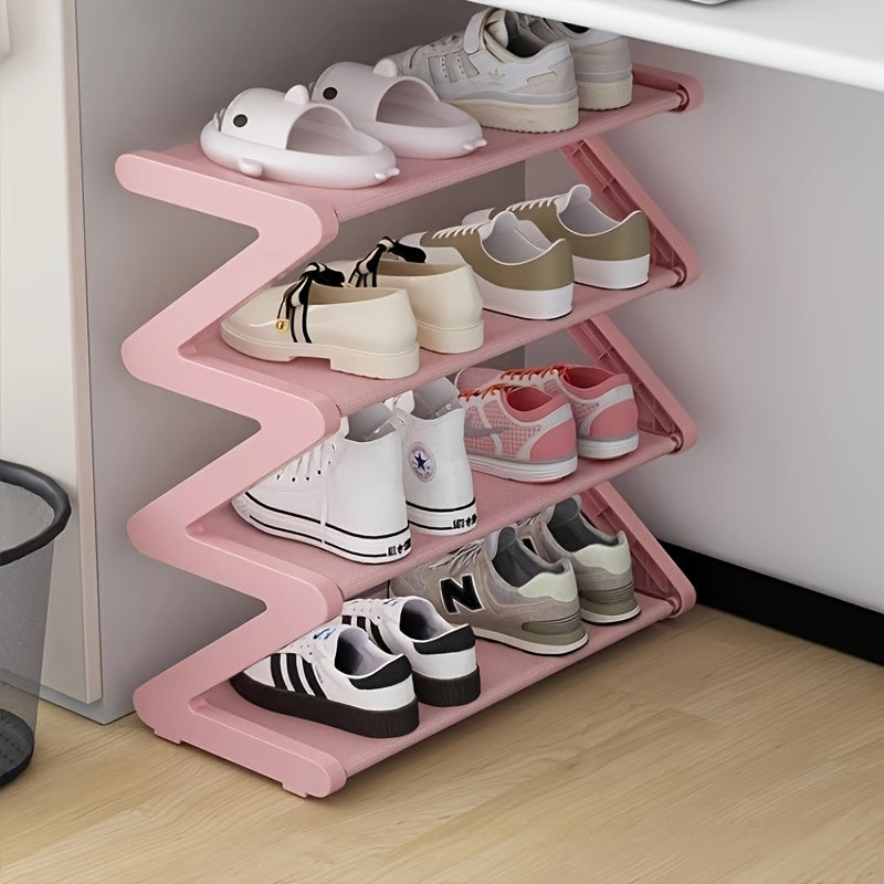 ZivoRack | 4-tier vrijstaand schoenenrek - Z-vormige stapelbare schoenen organisator