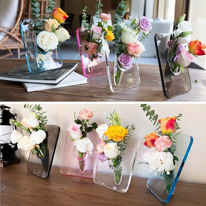 BloomFrame | Acrylic Clear Picture Frame Vase - Modern Minimalist Flower Display