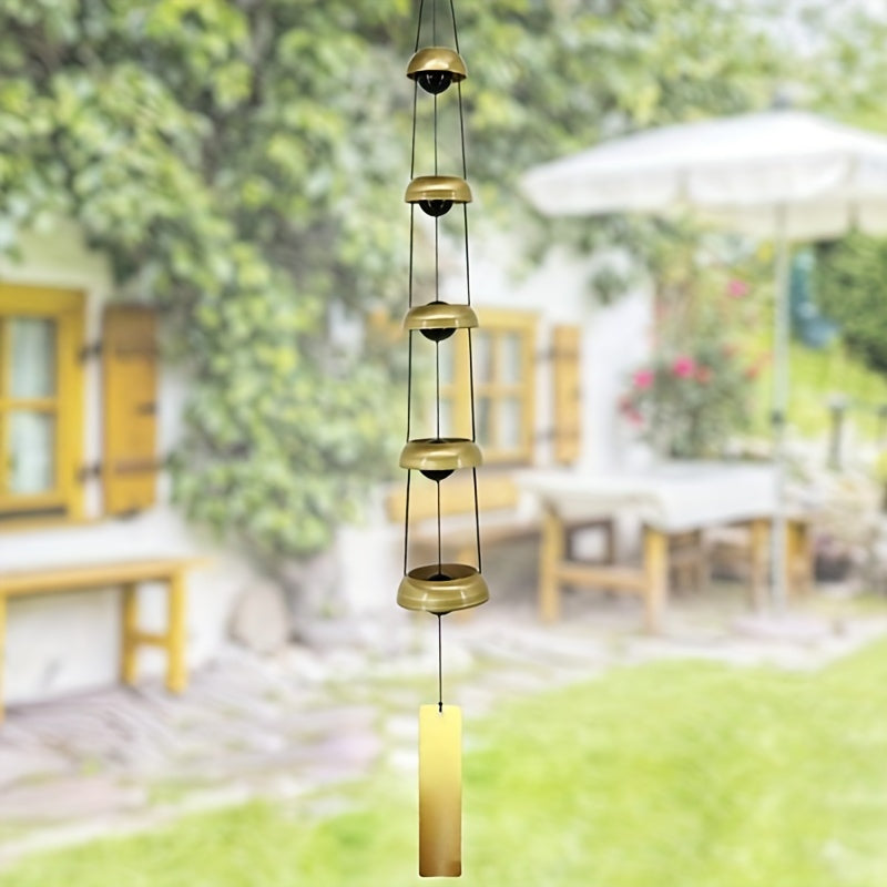 ZenChime | Klassieke ijzeren pagodetoren met 5 verdiepingen - Japanse stijl, retro metalen bellendecoratie